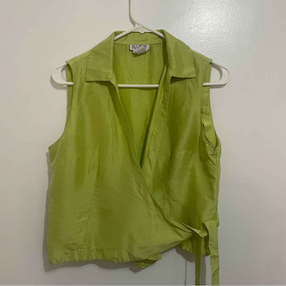 100% Silk Wrap Top Alison Taylor